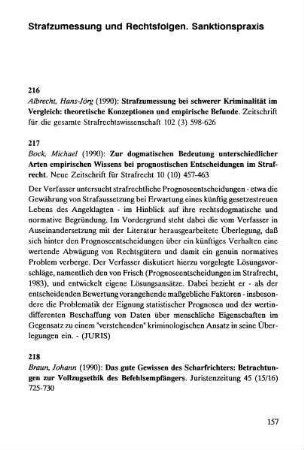 157-167, Strafzumessung und Rechtsfolgen. Sanktionspraxis
