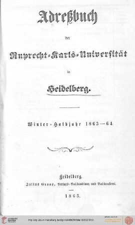 Wintersemester 1863/1864
