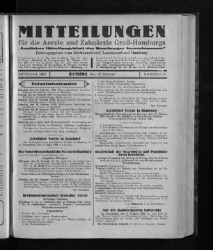 Jahrgang 1928, Hamburg, den 19. Februar, Nummer 8