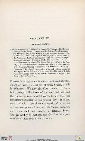 Chapter IV : The Parsi Creed