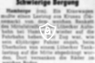 Schwierige Bergung
