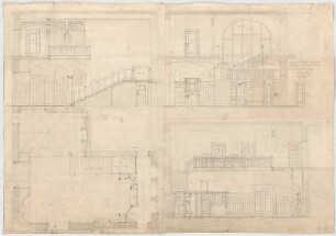 Thiersch, Friedrich von; München, Romanstr. 13; Villa von Hösslin - Diele (Grundriss, Ansichten, Schnitte)