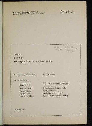 Lehrplan Chemie der Jahrgangsstufen 8 - 10 an Gesamtschulen