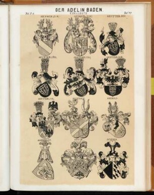 Taf. 75. Senger. St.W,. - Senger. (1758.) - Seutter. 1491. - Seutter. (1532). - Seutter. (1716.) - Seutter. (and.) - Seutter. 1712,. - Seyfried. - Siebold. - Sommerlat. - Speth. - Spiznas.