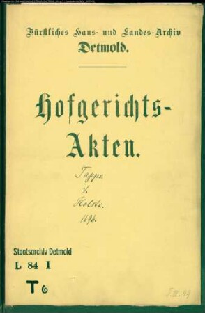 Tappe, Witwe zu Heidenoldendorf gegen Johann Henrich Holste und Holzhauer - Streitiges Kapital von 40 Talern