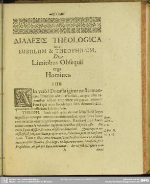 De Limitibus Obsequii erga Homines