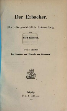 Der Erbacker : eine culturgeschichtliche Untersuchung, 2