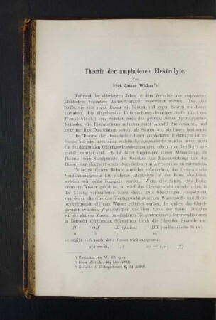 Theorie der amphoteren Elektrolyte