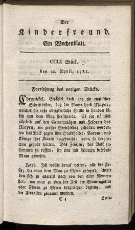 CCLI. Stück, den 22. April, 1780