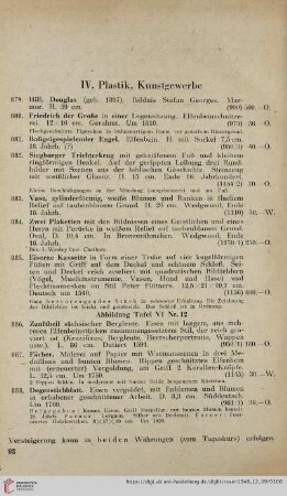 IV. Plastik, Kunstgewerbe (Nr. 879-902)