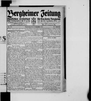 Bergheimer Zeitung. 1905-1943