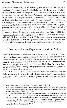 2. Bestandsprofile und Organisation kirchlicher Archive
