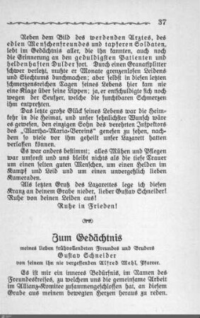 Zum Gedächtnis