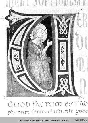 Bibel : Historisierte Initiale V (?): Paulus