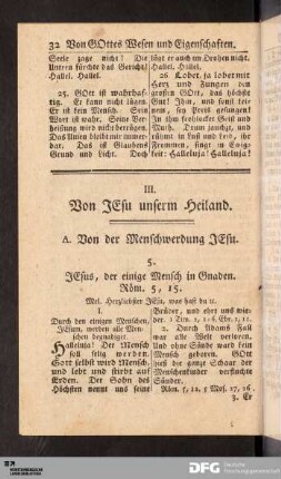 III. Von JEsu unserm Heiland.