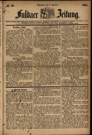 Ausgabe vom Mittwoch, den 06. Februar 1884.