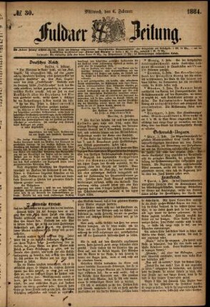 Ausgabe vom Mittwoch, den 06. Februar 1884.