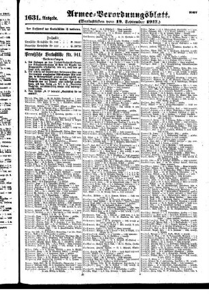 1631. Ausgabe. Mittwoch, 19. September 1917
