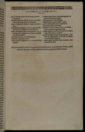 Elenchus Et Series Huius Operis.