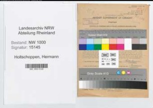 Entnazifizierung Hermann Holtschoppen, geb. 07.04.1899 (Kaufm.Angest.)