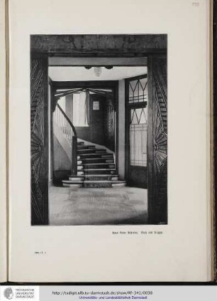 Haus Peter Behrens. Diele mit Treppe