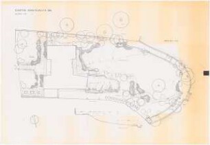 Garten Dir. Harald Schweitzer, Berlin-Grunewald: Lageplan mit Gartenplan 1:100, Schnitt Boden