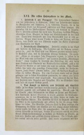 XVI. Die ersten Hohenzollern in der Mark
