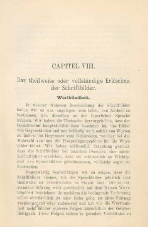 Capitel VIII. Das theilweise oder vollständige Erlöschen der Schriftbilder
