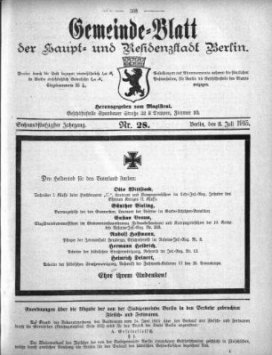 1915,28: Nr. 28, 11. Juli 1915