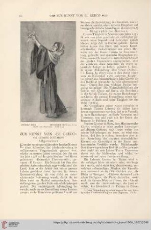Zur Kunst von "El Greco", [1]