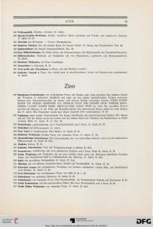 Zinn (Nr. 499-568)