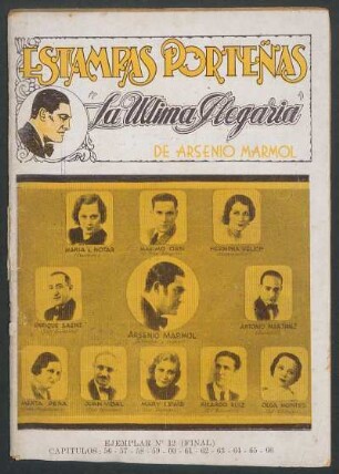 [Fotografías del director y autor, Arsenio Mármol, y los actores de la novela radioteatral]