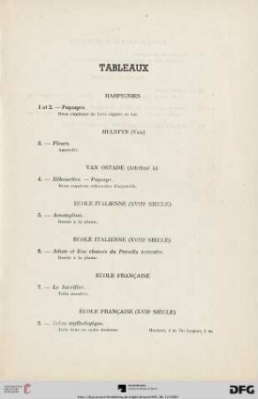 Tableaux (Nr. 1-12)