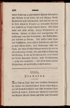 XXXIX. Flachsbau