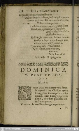 Dominica V. Post Epiphania