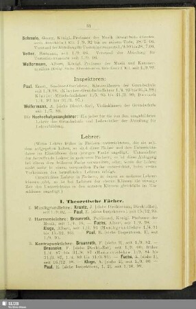 I. Theoretische Fächer