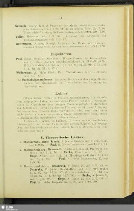 I. Theoretische Fächer