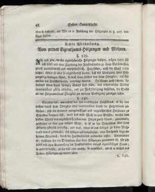 Achte Abtheilung. Von privat Eigenthums-Hölzungen und Möhren.
