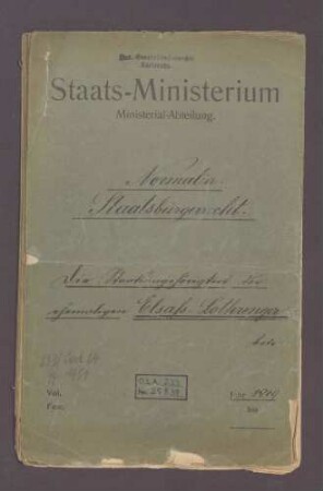 Staatsangehörigkeit der ehemaligen Elsass-Lothringer