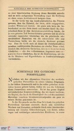 Schichsale des gotischen Formwillens