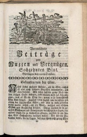 Sechzehntes Blat, ... den 22ten October