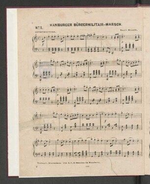 [Hamburger Bürgermilitair-Marsch ... Knickebein - Redowa.]