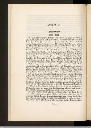 XVII. Friedensjahre 1866-1870
