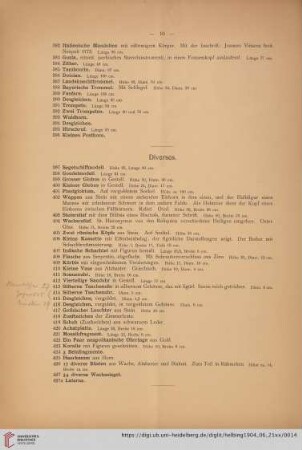 Diverses (Nr. 397-427a)