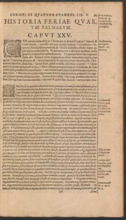 Historia Feriae Quartae Palmarum.