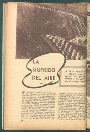 La Sigfrido del aire : Para una historia de espías