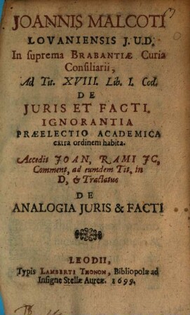 De iuris et facti ignorantia