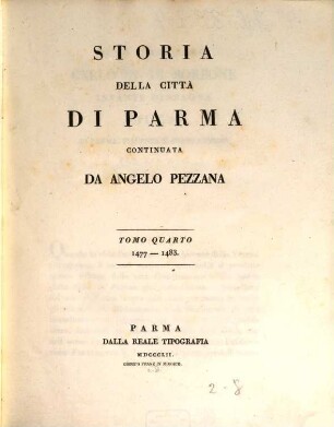 Storia della città di Parma continuata, 4. 1477 - 1483. - 1853