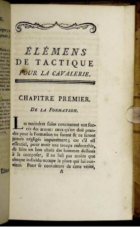 Chapitre Premier. De La Formation.