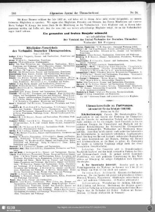 Uhrmacherschule zu Furtwangen (Schluß aus Nr. 32)